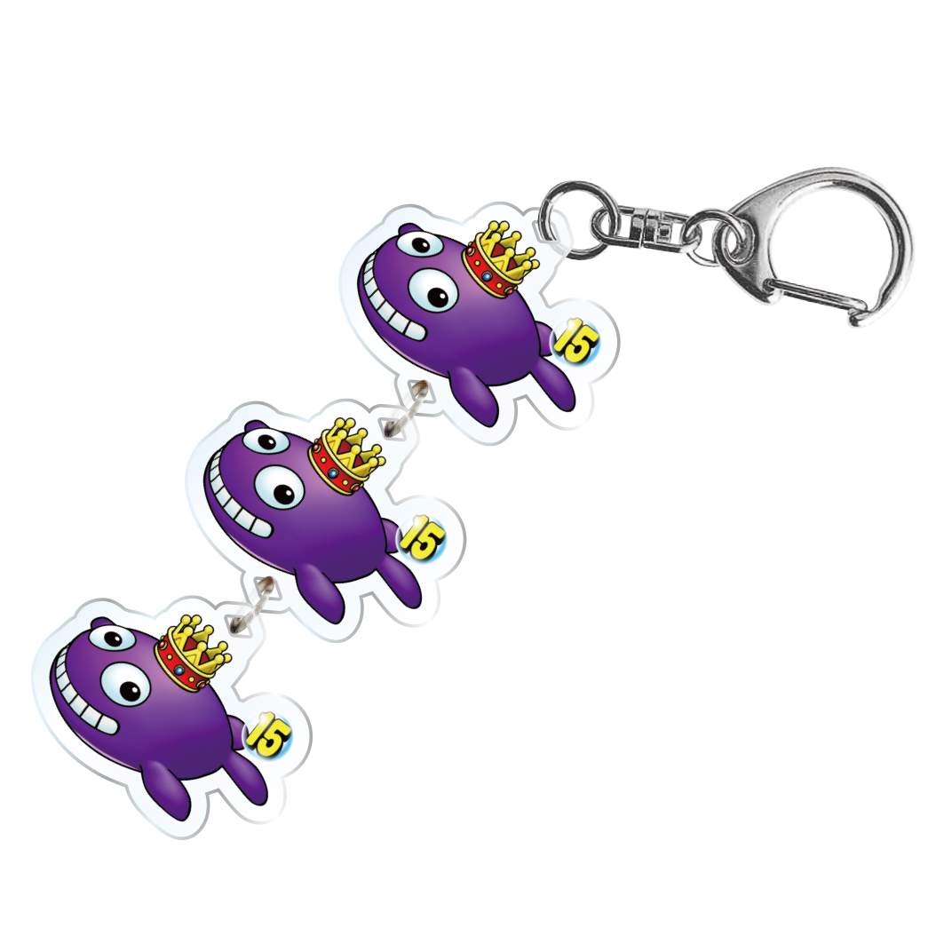 クジラッキー 図柄3連アクリルキーホルダー