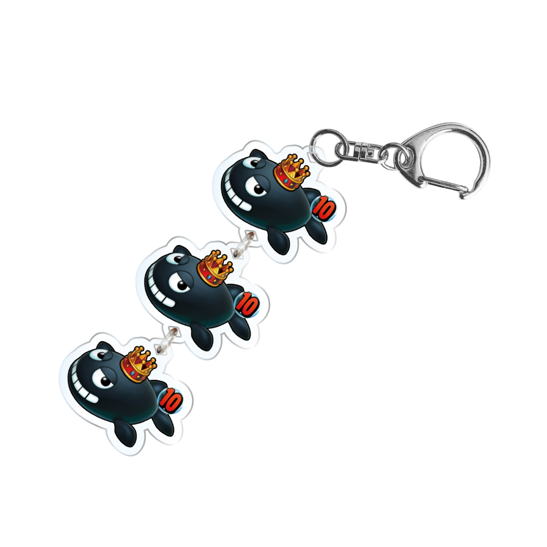 大海物語5ブラック 図柄3連アクリルキーホルダー ブラッククジラッキー