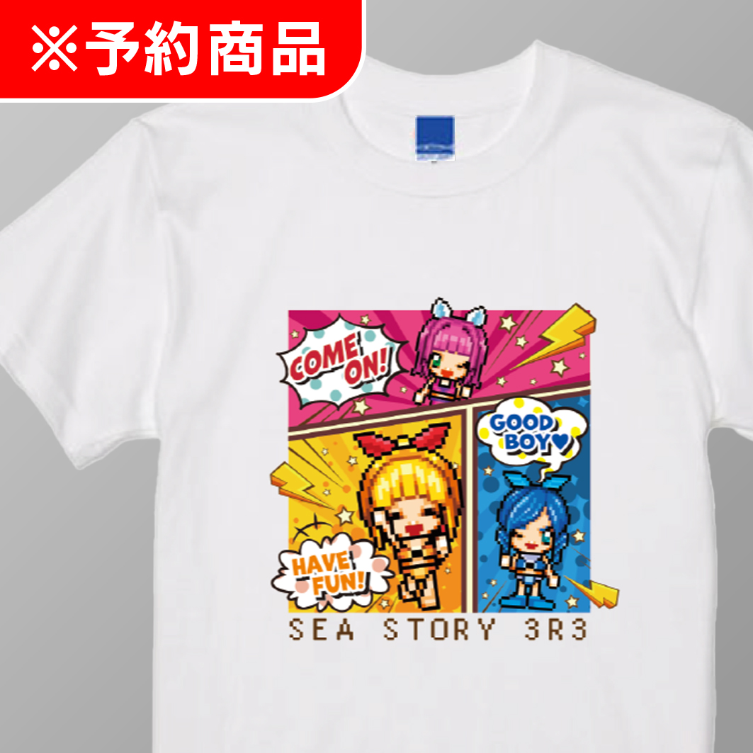 海物語3R3 オリジナルTシャツ SEA COMIC Ver. White