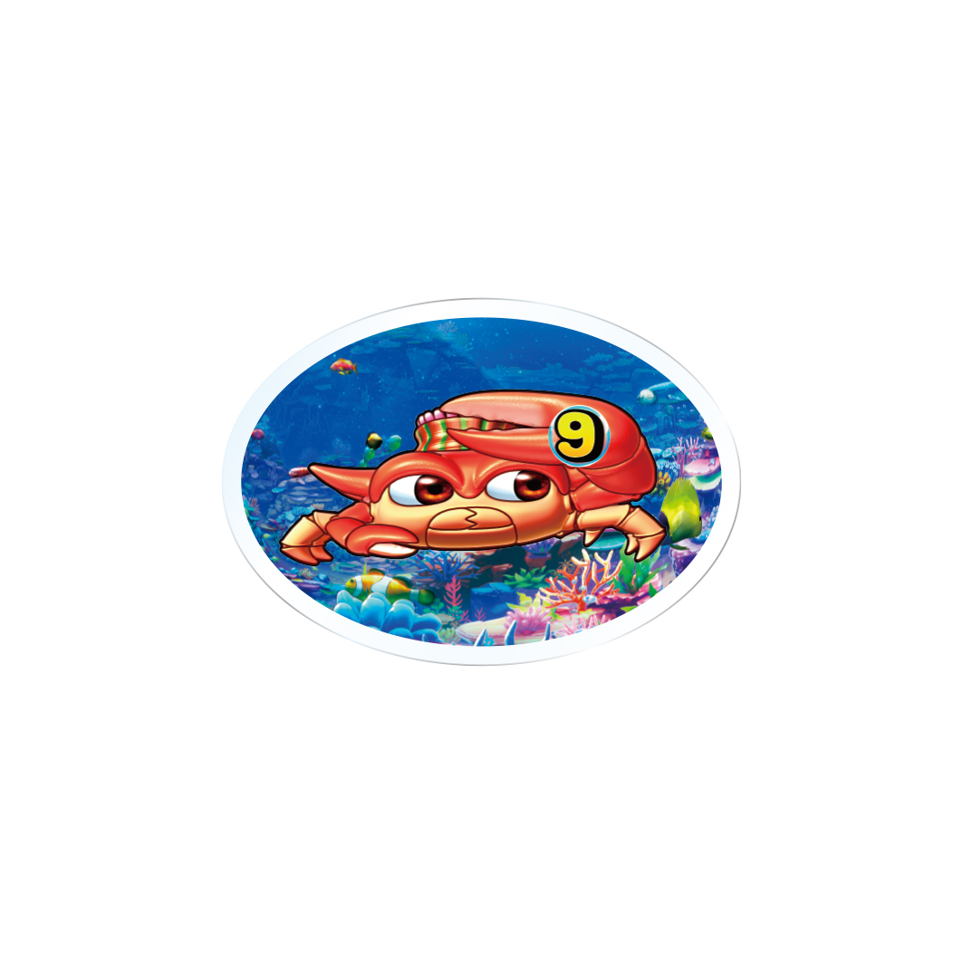 海物語 図柄アクリルバッジ カニ