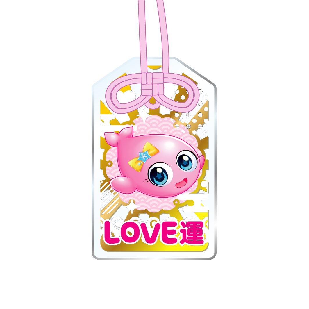 御守り風 箔押しアクリルキーホルダー クジラブリー